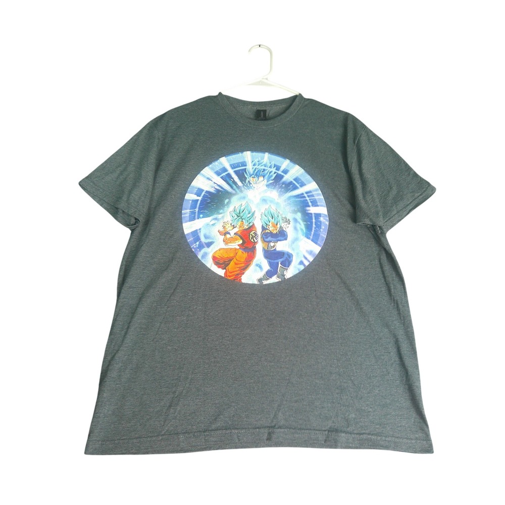 Gildan Dragon Ball Super Goku Vegeta Super Saiyan Blue Gray Graphic Tee Large